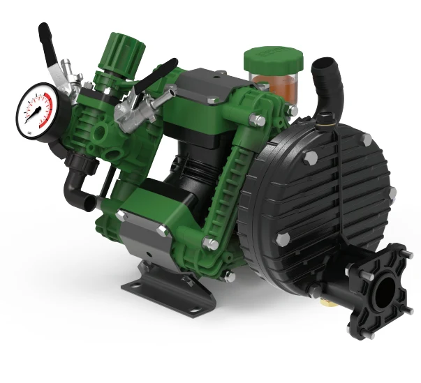 Diaphragm pump with pressure gauge and chemical injectors